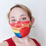 Rainbow Print Fabric Face Mask, thumbnail 3 of 8