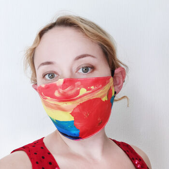Rainbow Print Fabric Face Mask, 3 of 8