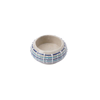 Ceramic Blue And White Stripe Spot Tealight Holder, 2 of 2