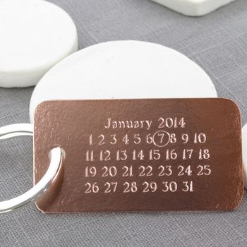 Personalised Special Date Copper Keyring, 3 of 3
