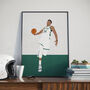 Giannis Antetokounmpo Milwaukee Bucks Basketball Poster, thumbnail 1 of 4