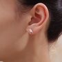 Dainty Robin Bird Stud Earrings In Sterling Silver, thumbnail 6 of 12