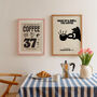 Wake Up And Smell The Coffee Hand Drawn Kitchen Wall Art Print, thumbnail 6 of 6