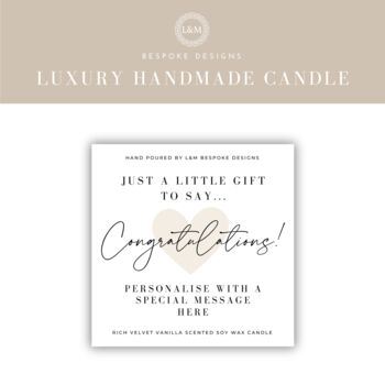 Congratulations Gift Personalised Candle, 5 of 5