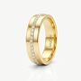 Women's Thick Ring With Stones In 18k Gold, thumbnail 2 of 3