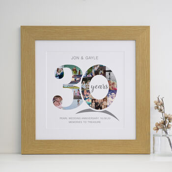Personalised Pearl Wedding Anniversary Collage, 6 of 11