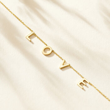 9ct Gold ‘Love’ Necklace, 3 of 7
