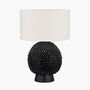Black Ceramic Sea Urchin Table Lamp With White Shade, thumbnail 2 of 9