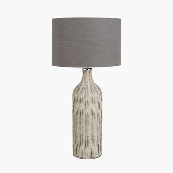 Grey Wash Rattan Bottle Table Lamp, 3 of 7