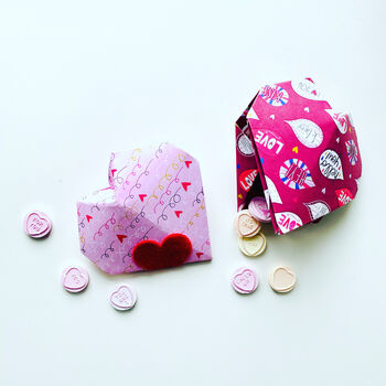 Fold Your Own Origami Paper Heart Boxes Kit, 3 of 7