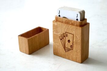 Personalised Wooden Playing Card Box, 2 of 3