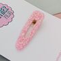 Pink Glitter Resin Hair Clip / Blush Statement Hair Slide / Girl's Birthday Present / Fashion Hair Accessory, thumbnail 2 of 4