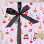 Three Sheets Lilac Christmas Decorations Wrapping Paper, thumbnail 2 of 2
