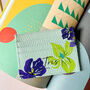Birth Flower With Personalised Name Leather Card Holder, thumbnail 1 of 12