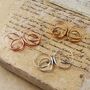 Double Loop Unusual Sterling Silver Drop Earrings, thumbnail 7 of 8