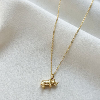 The Wildlife Collection Rhino Pendant Necklace, 2 of 3