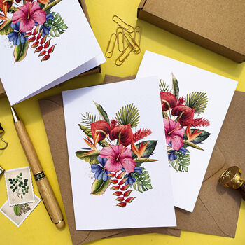 Tropical Flowers Note Cards And Envelopes, 4 of 5
