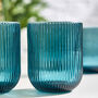 Palermo Set Of Four Blue Ribbed Tumblers, thumbnail 4 of 6
