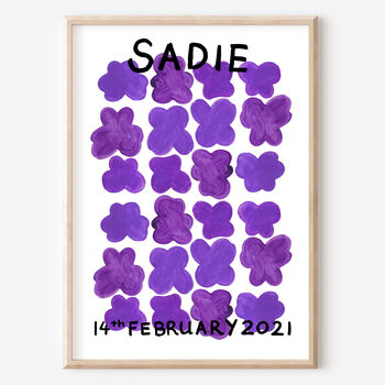 Personalised Birth Month Flower Abstract Art Print, 11 of 11