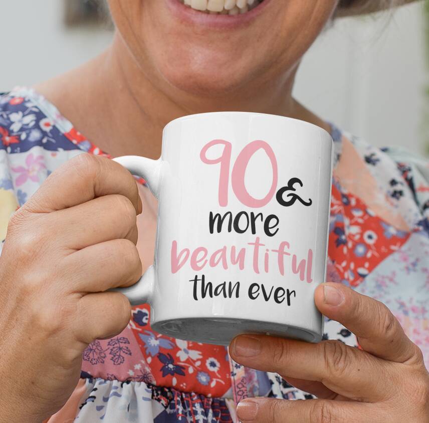 90th Birthday Gift Mug With Personalised Back By Tea