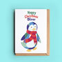 Personalised Patchwork Penguin Christmas Card, thumbnail 1 of 2