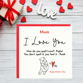 I Love You Pooh Mother's Day Card, 2 of 2