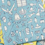 Linen Tea Towel Beach Design, thumbnail 4 of 6