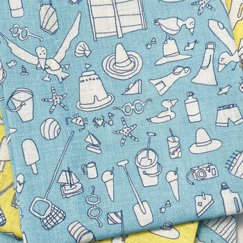 Linen Tea Towel Beach Design, 4 of 6