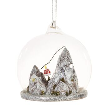 Personalised Ski Mountain Dome Bauble, 2 of 3