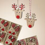 Wooden Christmas Reindeer Hanging Tree Decorations Set Of 12, thumbnail 3 of 4