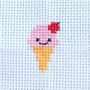 Kawaii Ice Cream Mini Cross Stitch Kit, thumbnail 3 of 8