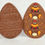 Crazy Rooster Flat Milk Chocolate Egg With Chocolate Chicken And Sprinkles, thumbnail 1 of 2