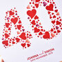 Personalised Love Hearts Ruby 40th Anniversary Card, thumbnail 3 of 7