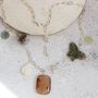 Statement Chain Necklace With Orange And Green Gemstone, thumbnail 2 of 6
