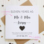 Personalised 11th Wedding Anniversary Card With Steel Heart, thumbnail 4 of 8