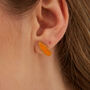 Molten Dripping Amber Sterling Silver Earrings, thumbnail 1 of 3