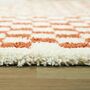 Chequered Burnt Orange/Cream Rug, thumbnail 2 of 5