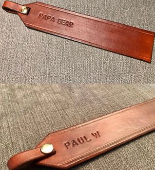 Personalised Date Leather Bookmark, Spanish Brown, 8 of 10