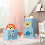 Set Of Three Blue Fabric Cube Toy Storage Boxes Bins, thumbnail 1 of 6