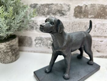 Set Of Two Bronzed Dog Bookends – Labrador And Spaniel, 11 of 12
