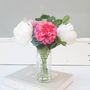 White And Pink Peony Bouquet In Vase, thumbnail 2 of 3