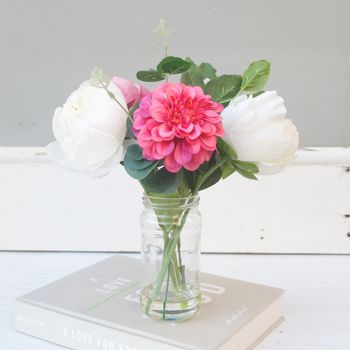 White And Pink Peony Bouquet In Vase, 2 of 3
