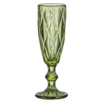 Green Diamond Elegant Champagne Flutes, 2 of 9