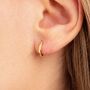 18ct Gold On Sterling Silver Cosmic Huggie Hoops, thumbnail 2 of 2