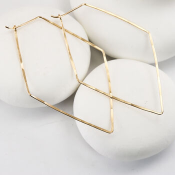 Diamond Hoop Earrings In Rose Gold Fill, 5 of 7