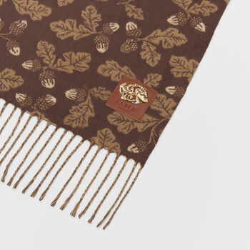 Chocolate Acorn Jacquard Scarf, 4 of 6