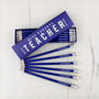 Best Teacher Ever Blue Pencil Box Set Personalised, thumbnail 1 of 3