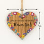 Thank You Flower Girl Token Gift Hanging Wood Heart, thumbnail 3 of 3