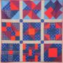 Blue And Red Patchwork Large Sofa Quilt, thumbnail 1 of 11