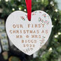 Our First Christmas As Mr And Mrs Hanging Heart, thumbnail 4 of 8